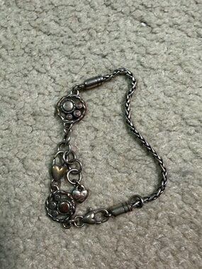 Women’s Brighton Retired Silver Plated Halo Slide Charm Bracelet